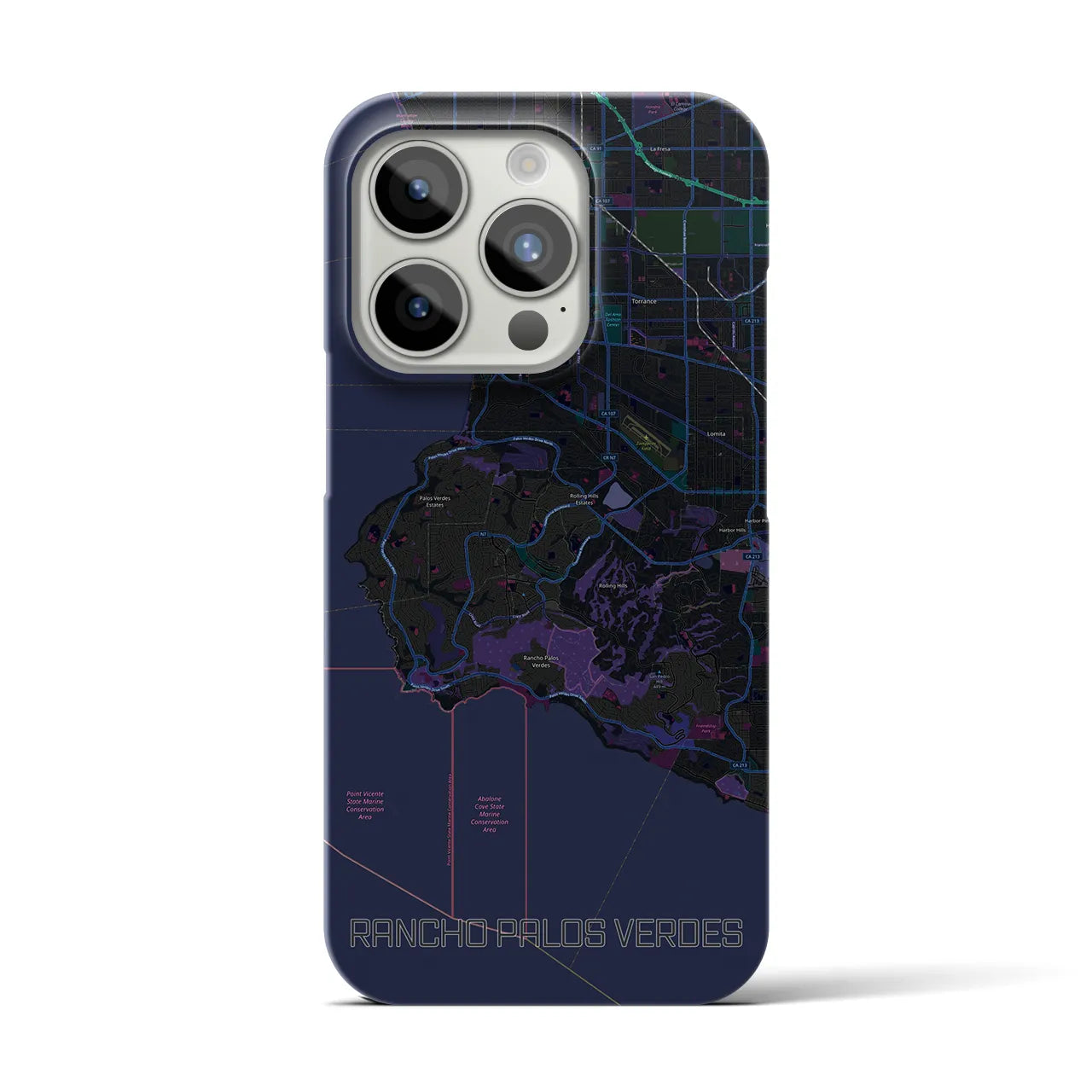【ランチョ・パロス・ベルデス(アメリカ)】地図柄iPhoneケース(バックカバータイプ)