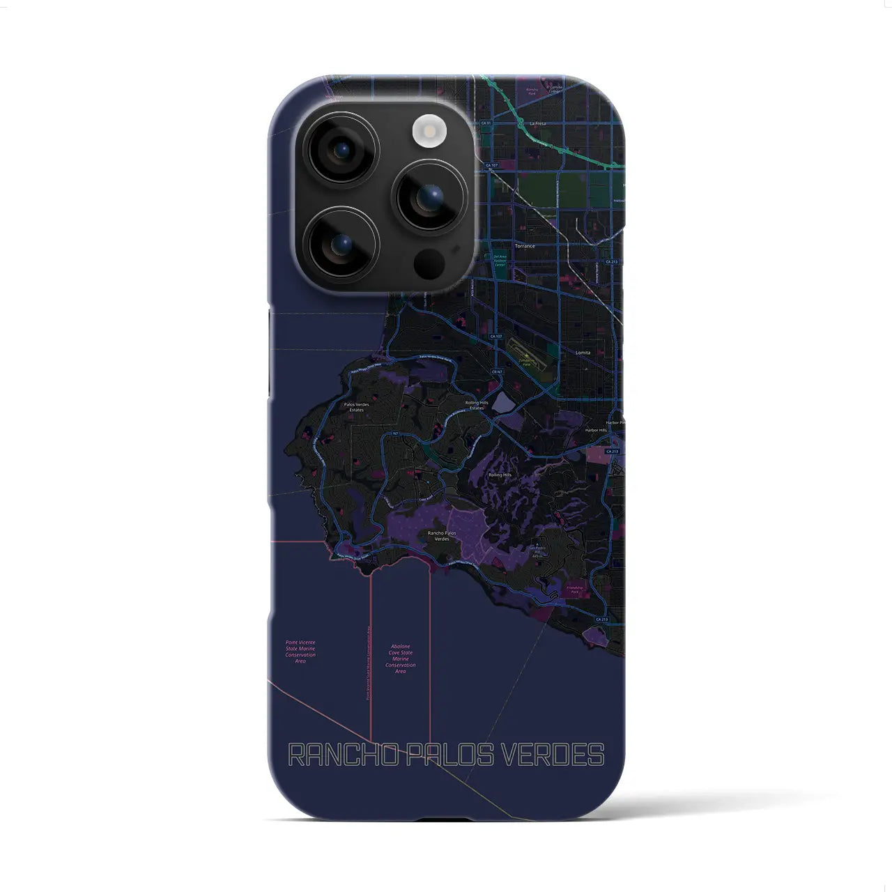 【ランチョ・パロス・ベルデス(アメリカ)】地図柄iPhoneケース(バックカバータイプ)