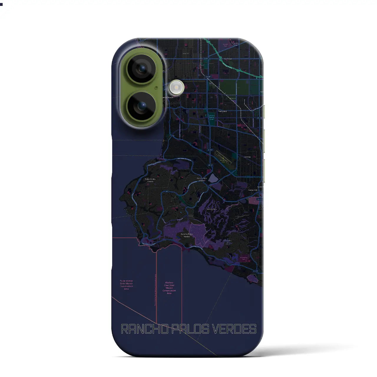 【ランチョ・パロス・ベルデス(アメリカ)】地図柄iPhoneケース(バックカバータイプ)