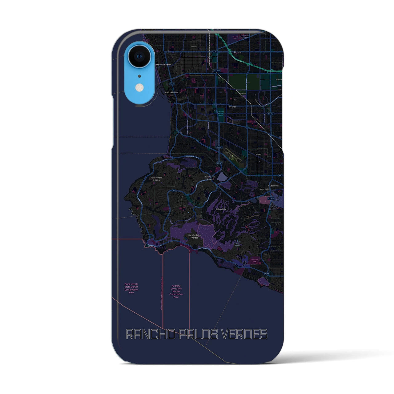 【ランチョ・パロス・ベルデス(アメリカ)】地図柄iPhoneケース(バックカバータイプ)