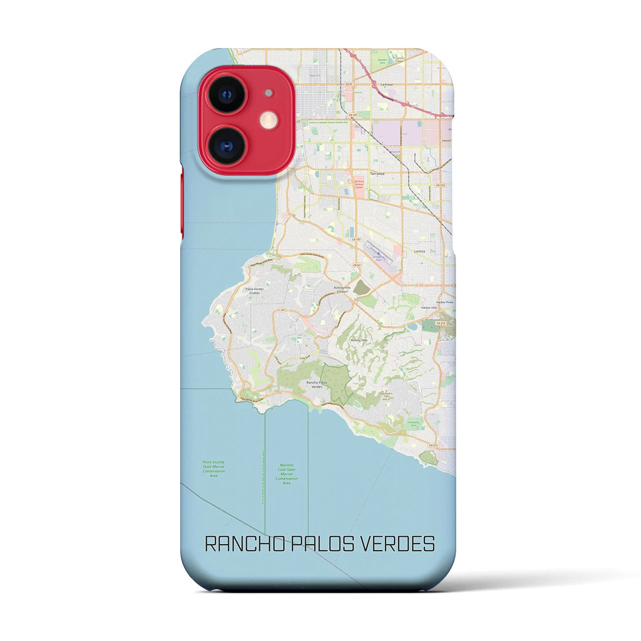 【ランチョ・パロス・ベルデス(アメリカ)】地図柄iPhoneケース(バックカバータイプ)