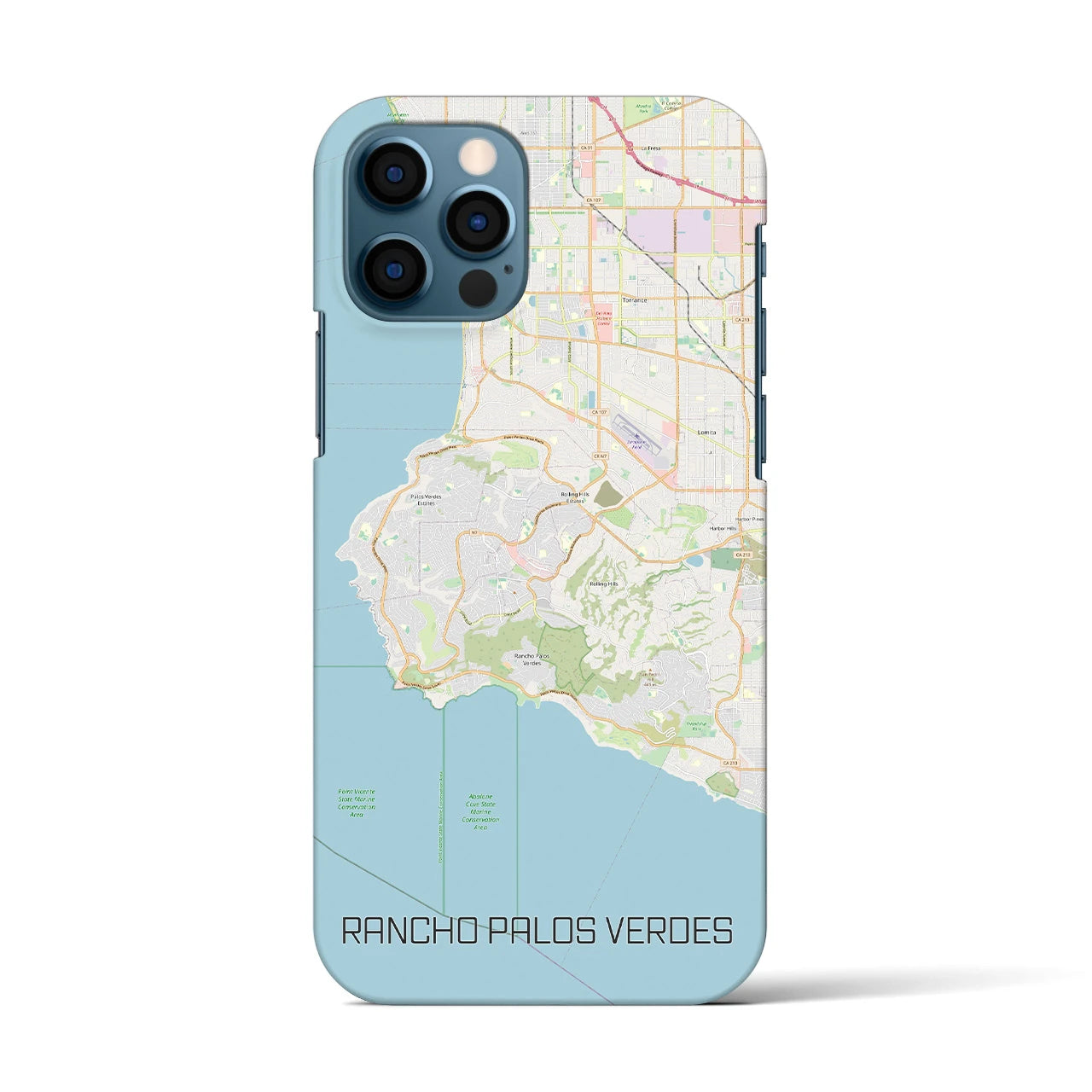 【ランチョ・パロス・ベルデス(アメリカ)】地図柄iPhoneケース(バックカバータイプ)