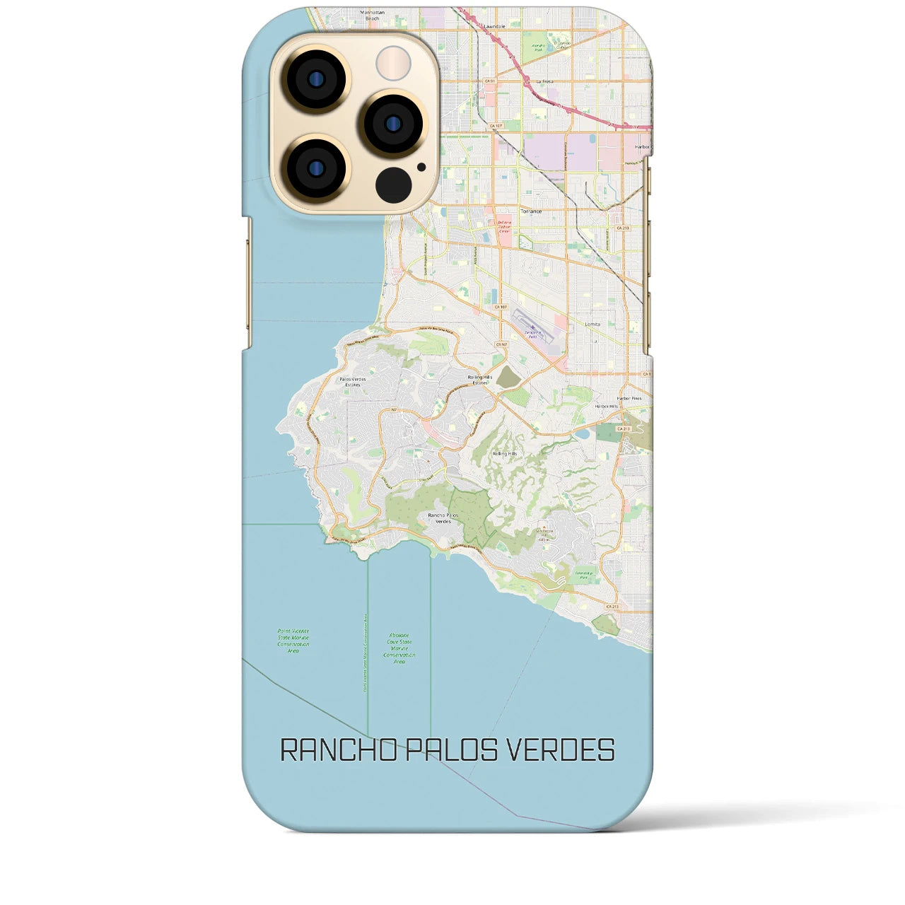 【ランチョ・パロス・ベルデス(アメリカ)】地図柄iPhoneケース(バックカバータイプ)
