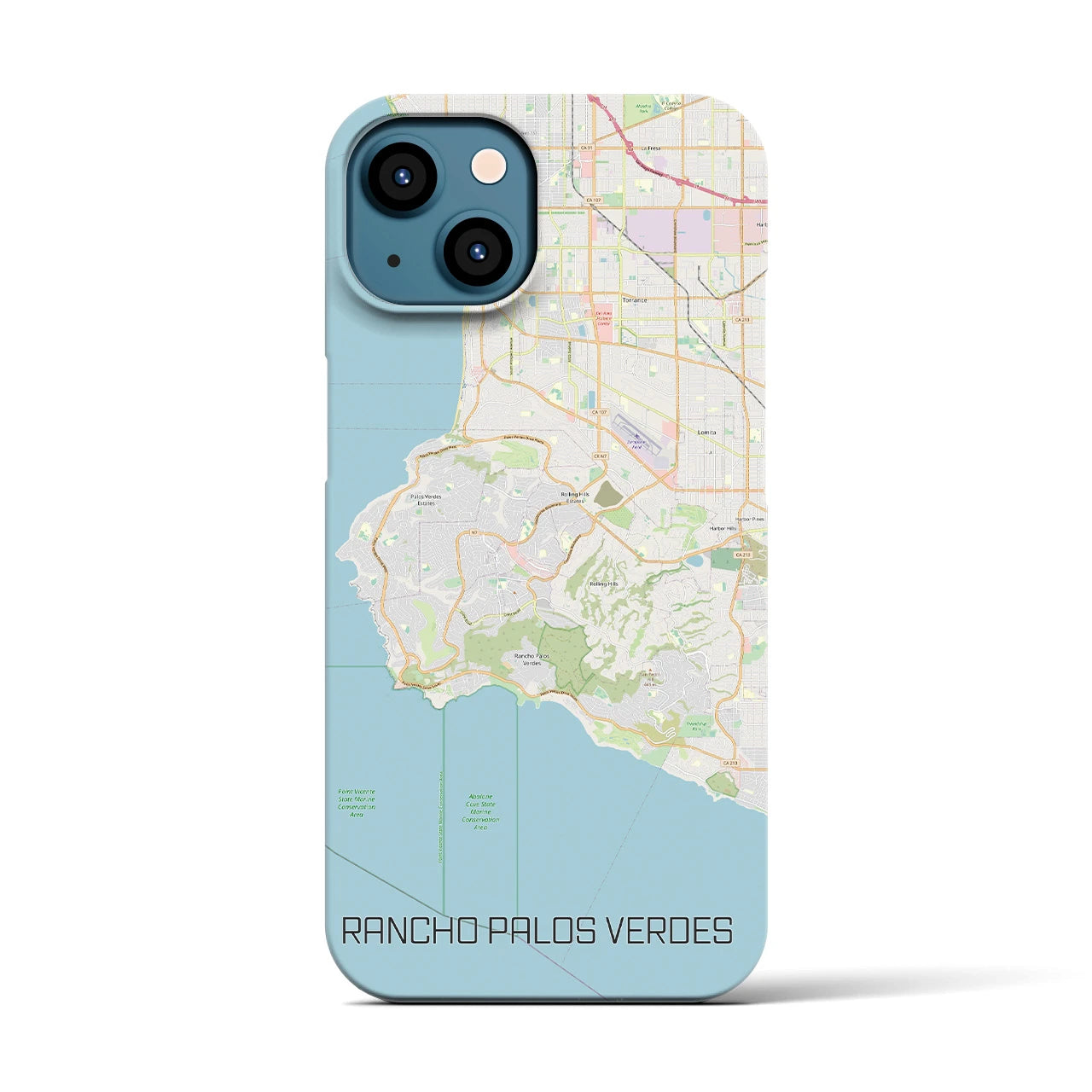 【ランチョ・パロス・ベルデス(アメリカ)】地図柄iPhoneケース(バックカバータイプ)
