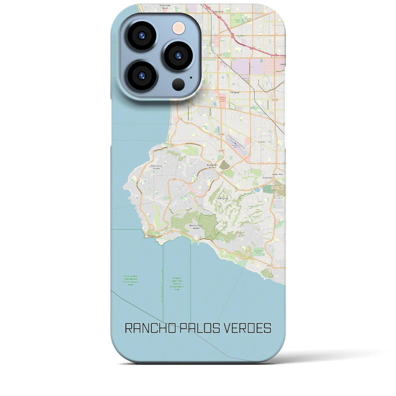 【ランチョ・パロス・ベルデス(アメリカ)】地図柄iPhoneケース(バックカバータイプ)