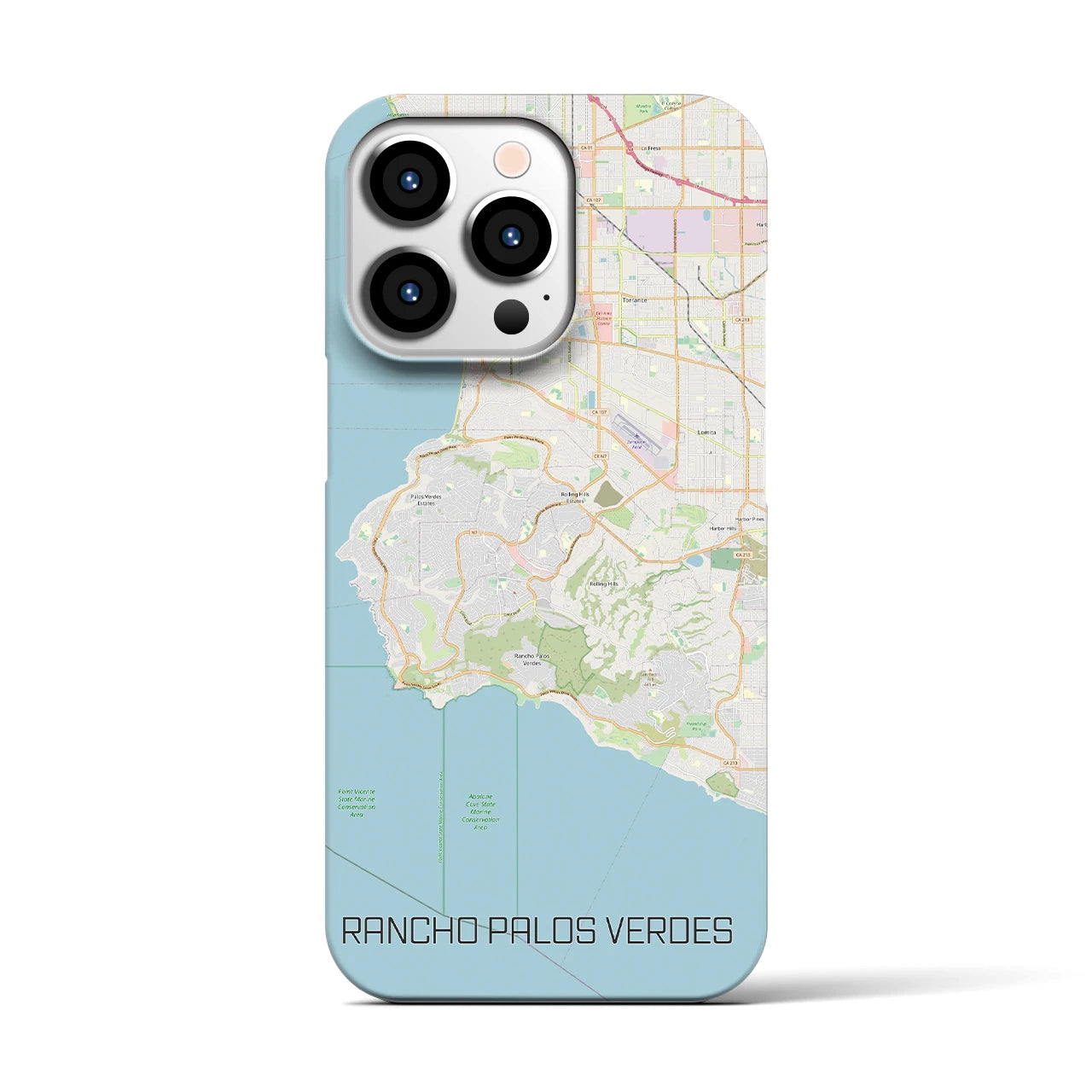 【ランチョ・パロス・ベルデス(アメリカ)】地図柄iPhoneケース(バックカバータイプ)