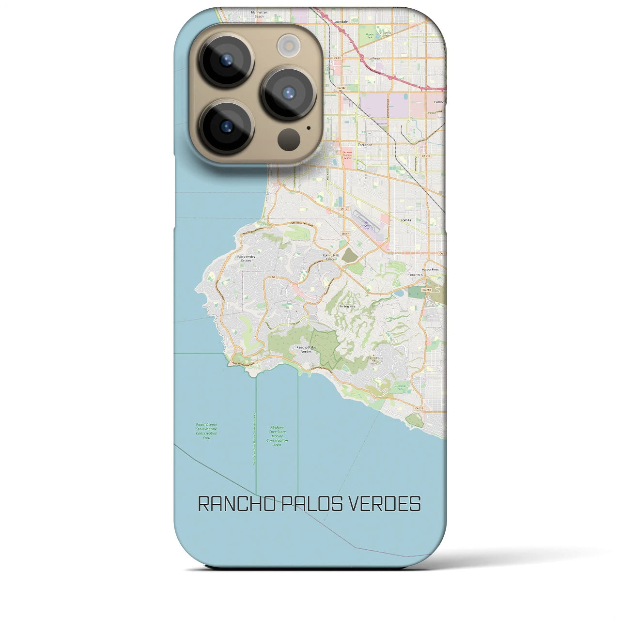 【ランチョ・パロス・ベルデス(アメリカ)】地図柄iPhoneケース(バックカバータイプ)