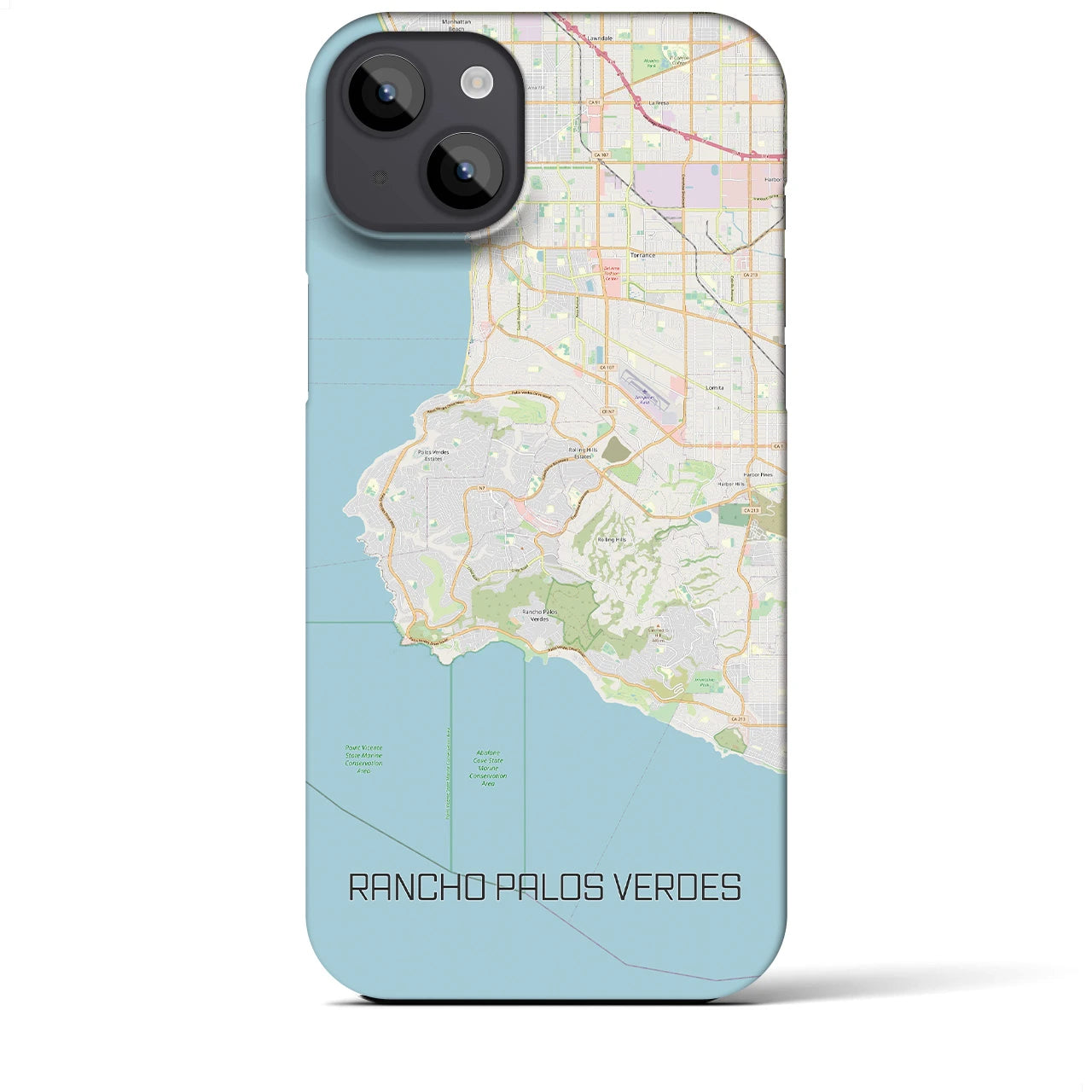 【ランチョ・パロス・ベルデス(アメリカ)】地図柄iPhoneケース(バックカバータイプ)