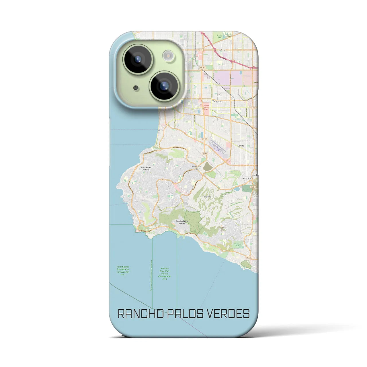 【ランチョ・パロス・ベルデス(アメリカ)】地図柄iPhoneケース(バックカバータイプ)
