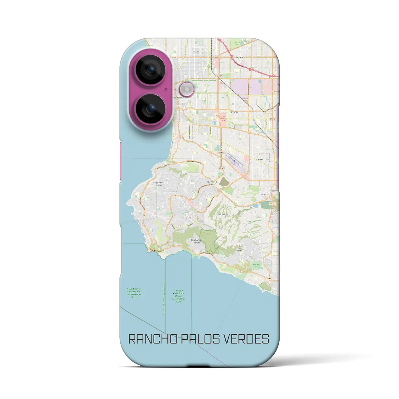 【ランチョ・パロス・ベルデス(アメリカ)】地図柄iPhoneケース(バックカバータイプ)