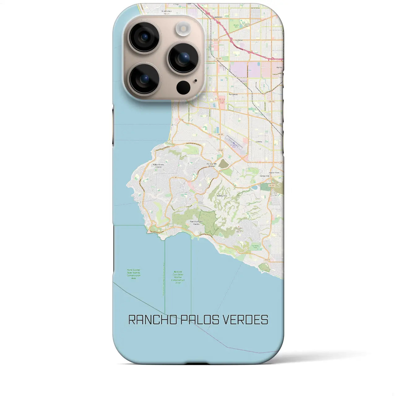 【ランチョ・パロス・ベルデス(アメリカ)】地図柄iPhoneケース(バックカバータイプ)
