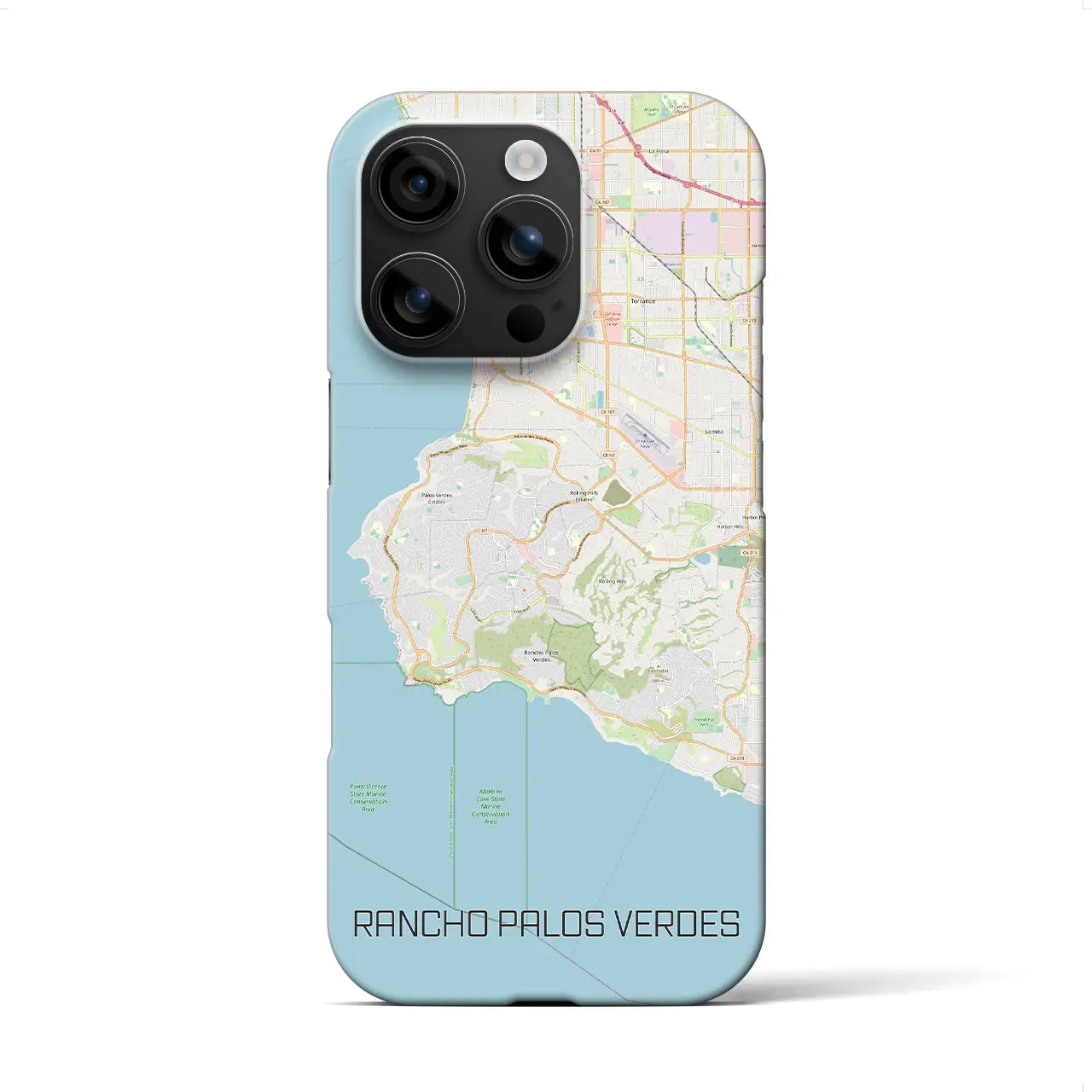 【ランチョ・パロス・ベルデス(アメリカ)】地図柄iPhoneケース(バックカバータイプ)