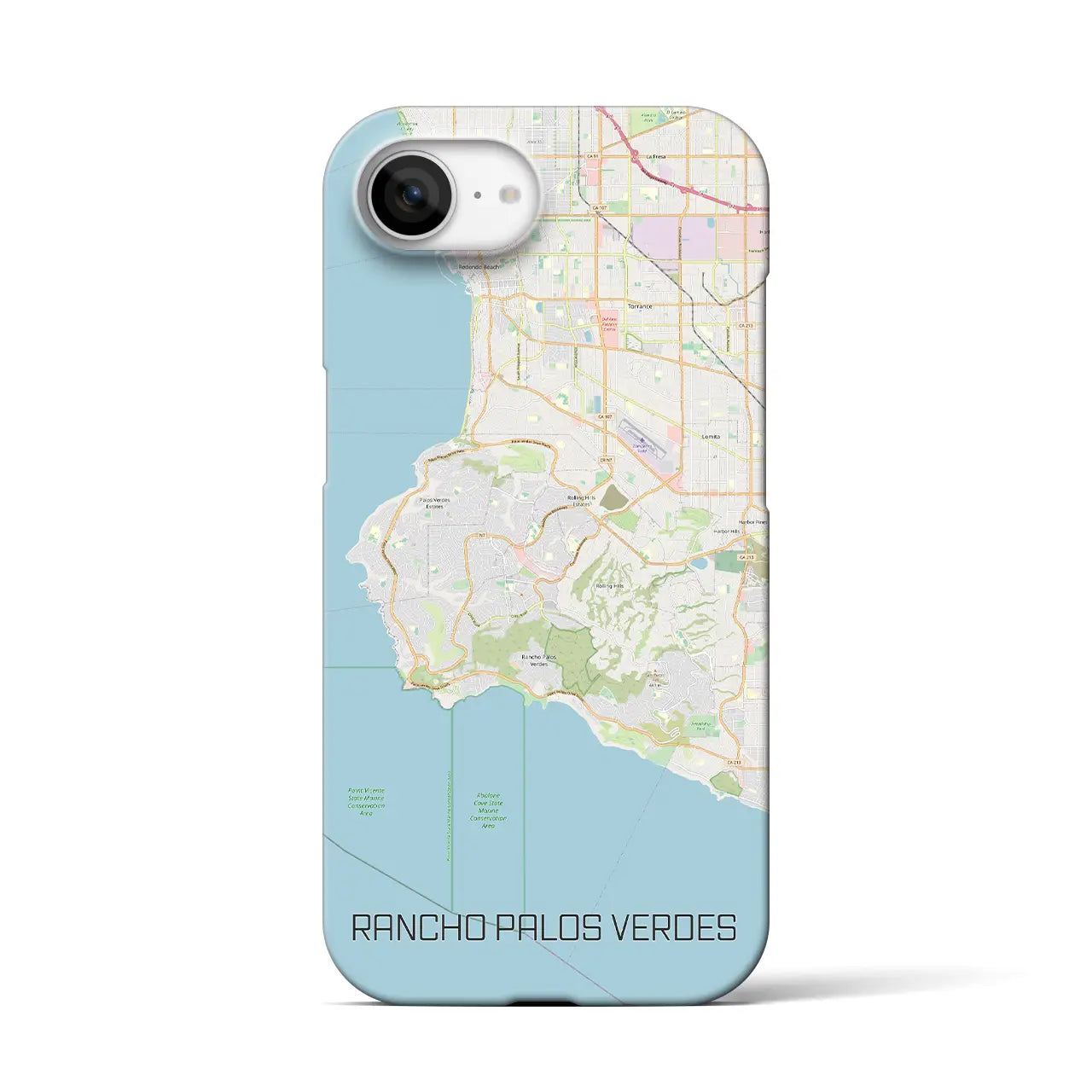 【ランチョ・パロス・ベルデス(アメリカ)】地図柄iPhoneケース(バックカバータイプ)