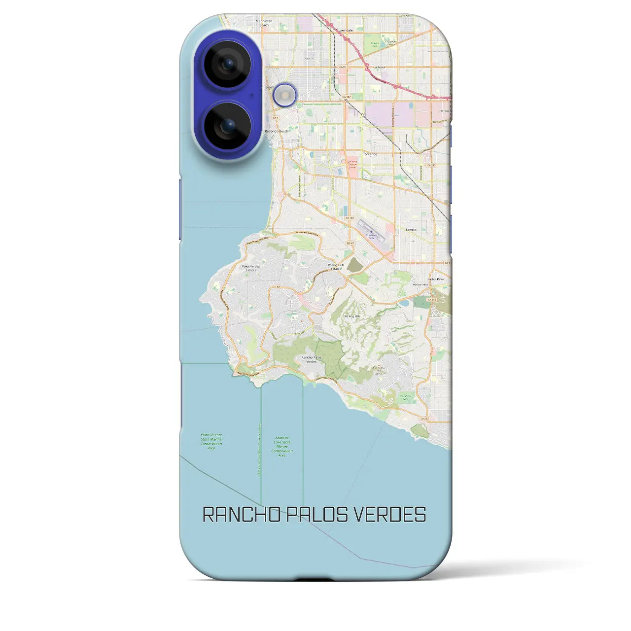 【ランチョ・パロス・ベルデス(アメリカ)】地図柄iPhoneケース(バックカバータイプ)ナチュラル・iPhone 16 Pro Max 用