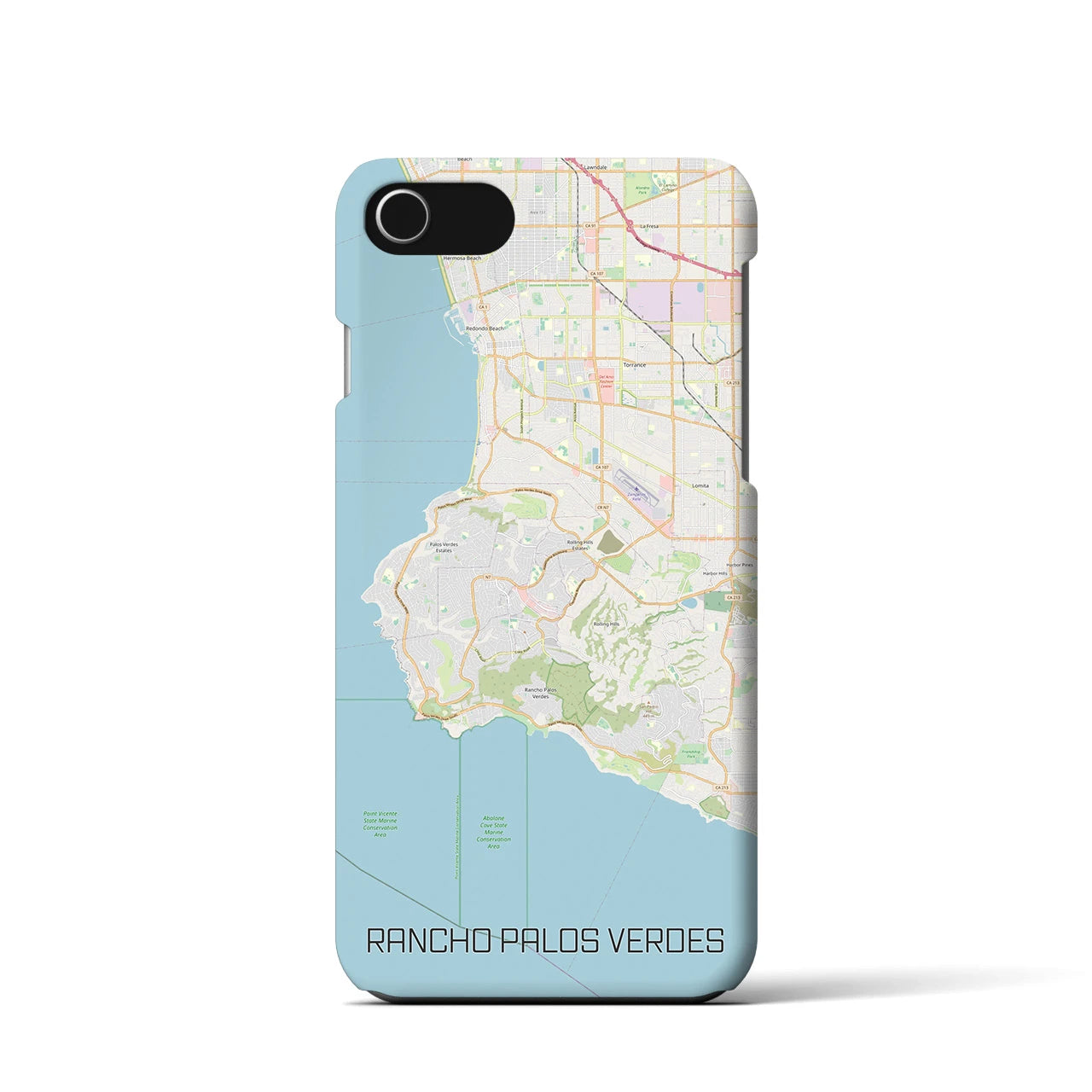【ランチョ・パロス・ベルデス(アメリカ)】地図柄iPhoneケース(バックカバータイプ)