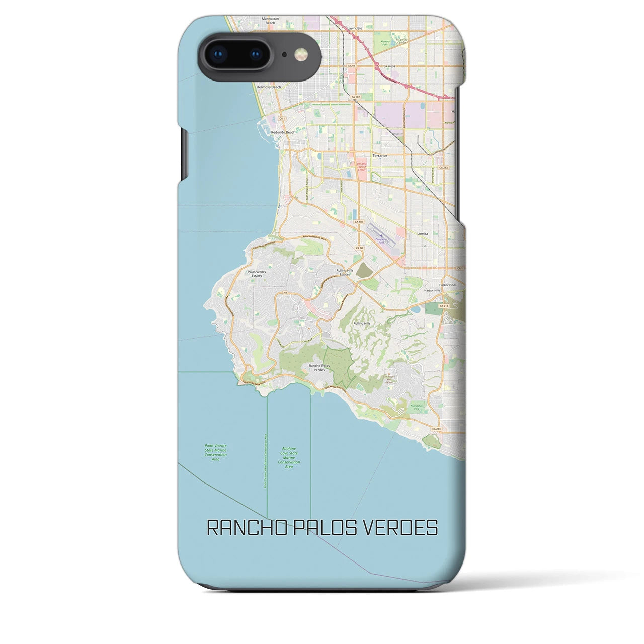 【ランチョ・パロス・ベルデス(アメリカ)】地図柄iPhoneケース(バックカバータイプ)