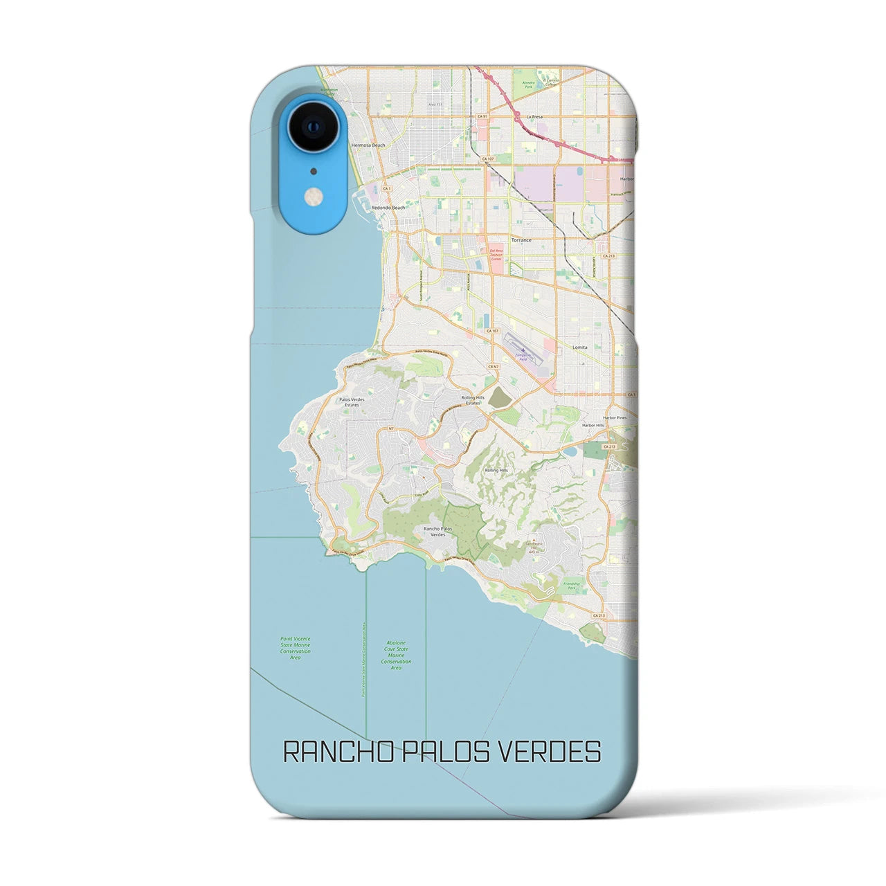 【ランチョ・パロス・ベルデス(アメリカ)】地図柄iPhoneケース(バックカバータイプ)