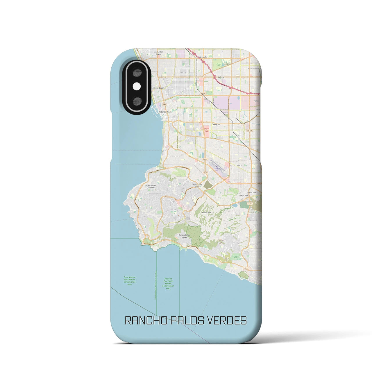 【ランチョ・パロス・ベルデス(アメリカ)】地図柄iPhoneケース(バックカバータイプ)