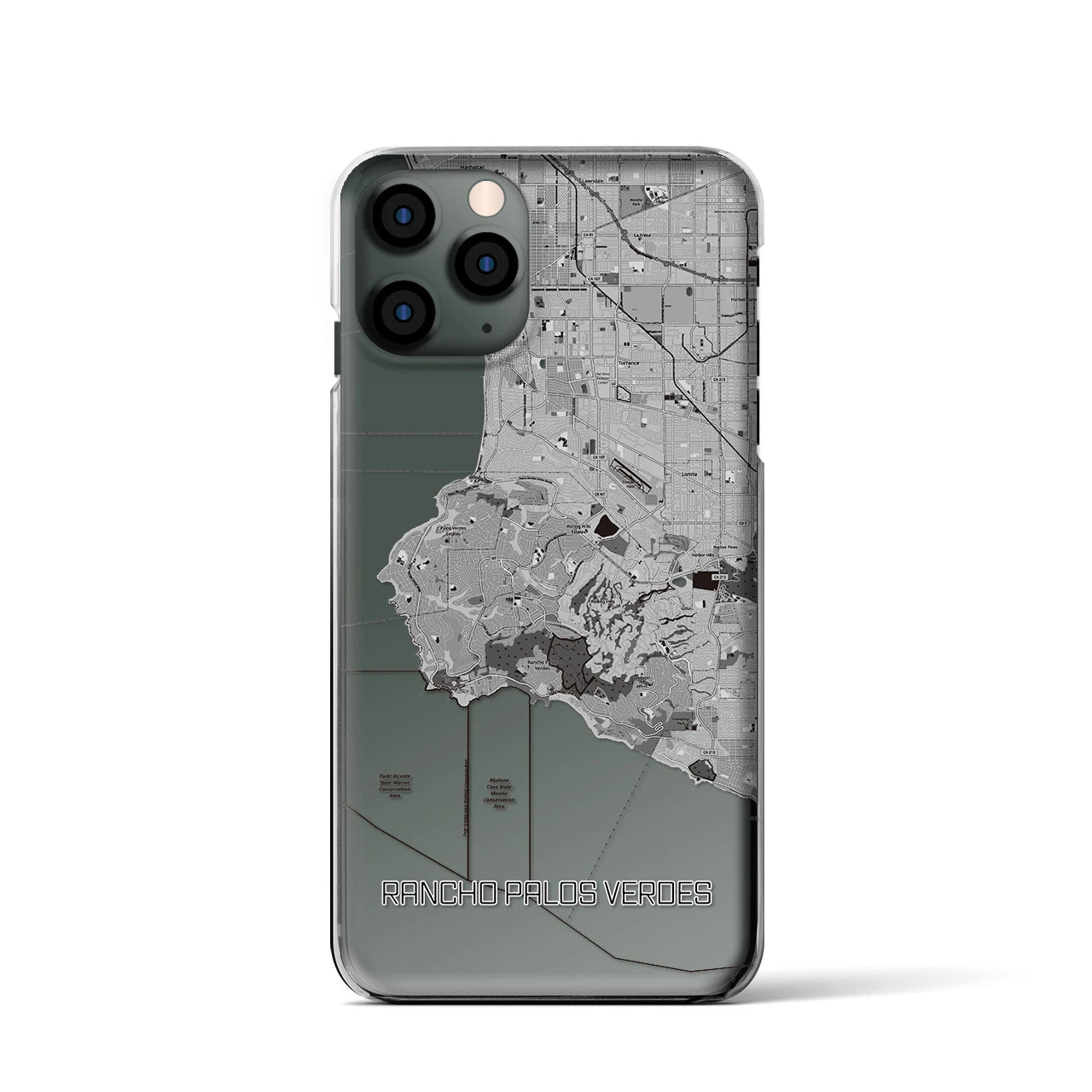 【ランチョ・パロス・ベルデス(アメリカ)】地図柄iPhoneケース(クリアタイプ)