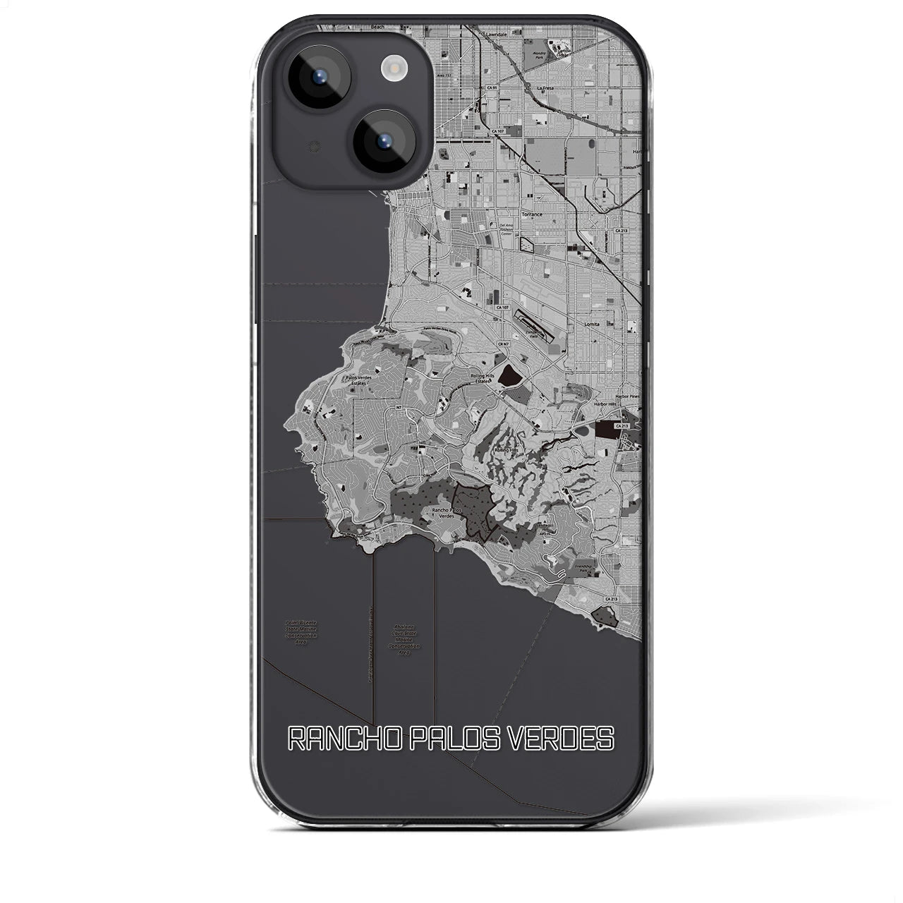 【ランチョ・パロス・ベルデス(アメリカ)】地図柄iPhoneケース(クリアタイプ)