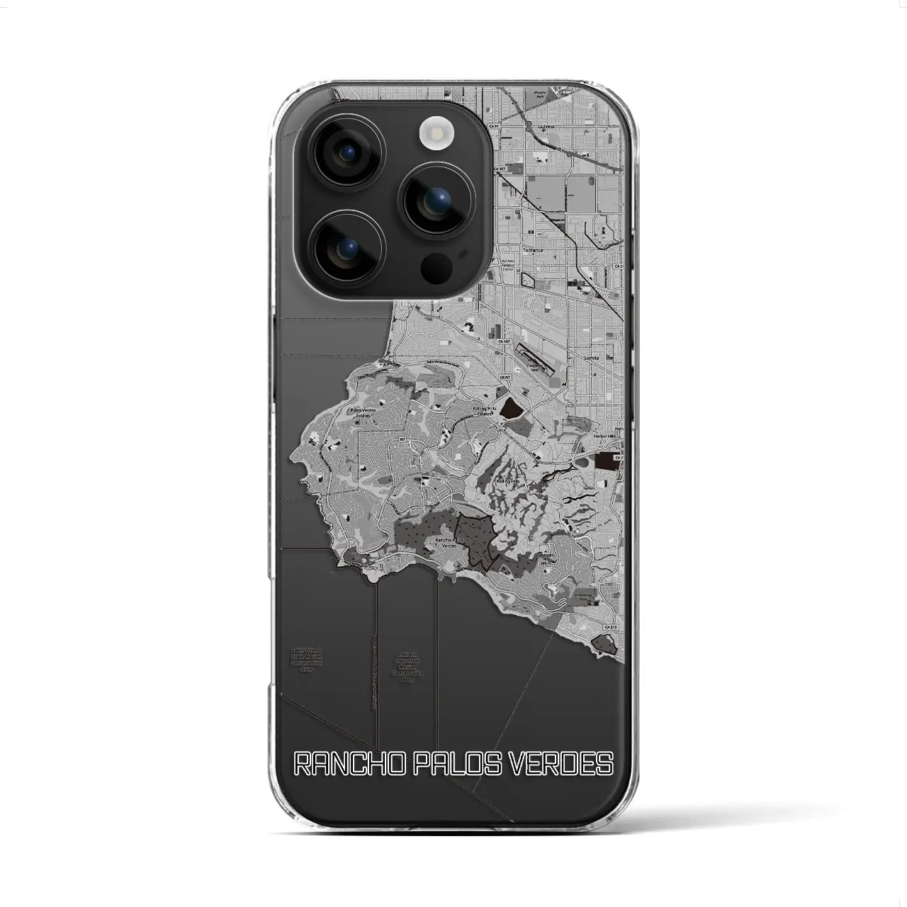 【ランチョ・パロス・ベルデス(アメリカ)】地図柄iPhoneケース(クリアタイプ)