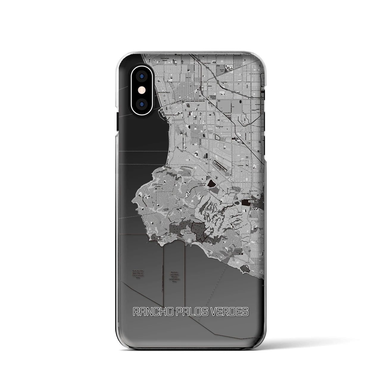 【ランチョ・パロス・ベルデス(アメリカ)】地図柄iPhoneケース(クリアタイプ)