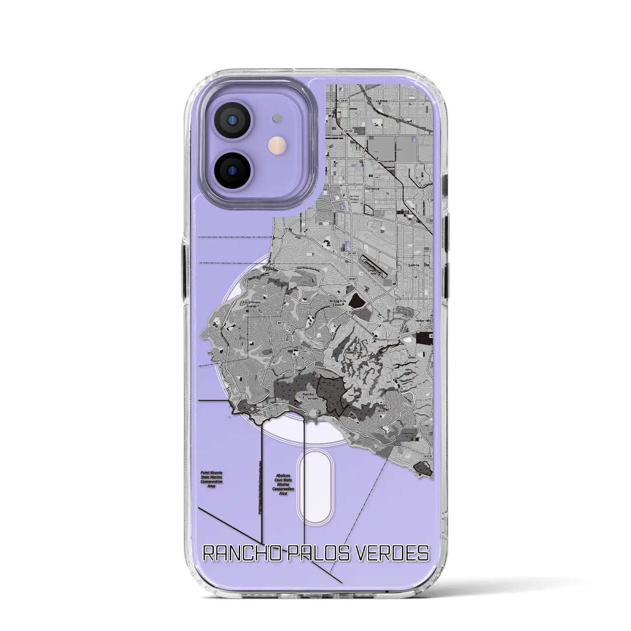 【ランチョ・パロス・ベルデス(アメリカ)】地図柄iPhoneケース(MagSafeタイプ)