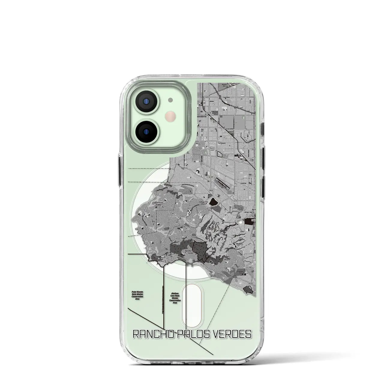 【ランチョ・パロス・ベルデス(アメリカ)】地図柄iPhoneケース(MagSafeタイプ)