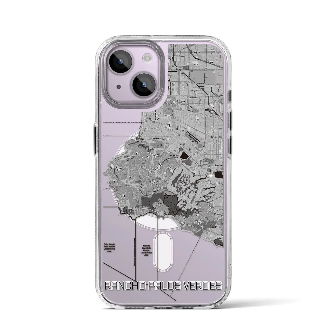 【ランチョ・パロス・ベルデス(アメリカ)】地図柄iPhoneケース(MagSafeタイプ)