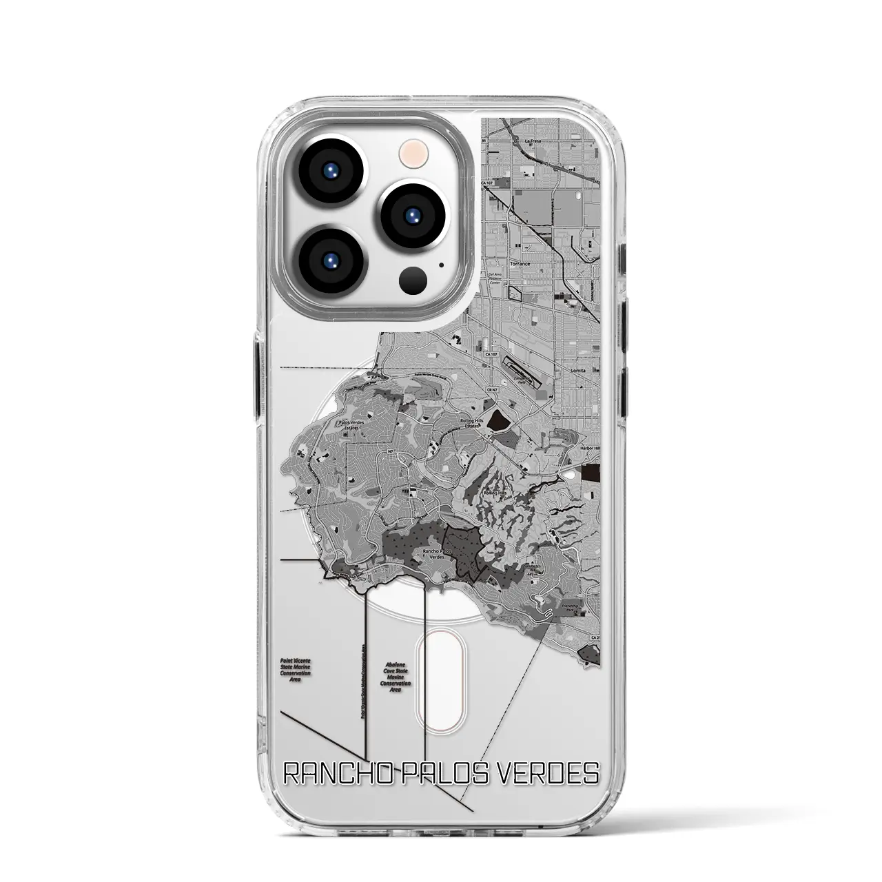 【ランチョ・パロス・ベルデス(アメリカ)】地図柄iPhoneケース(MagSafeタイプ)
