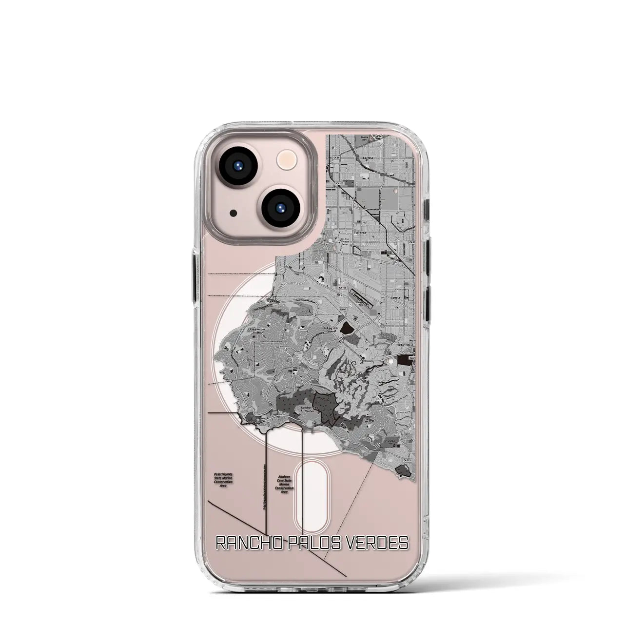 【ランチョ・パロス・ベルデス(アメリカ)】地図柄iPhoneケース(MagSafeタイプ)