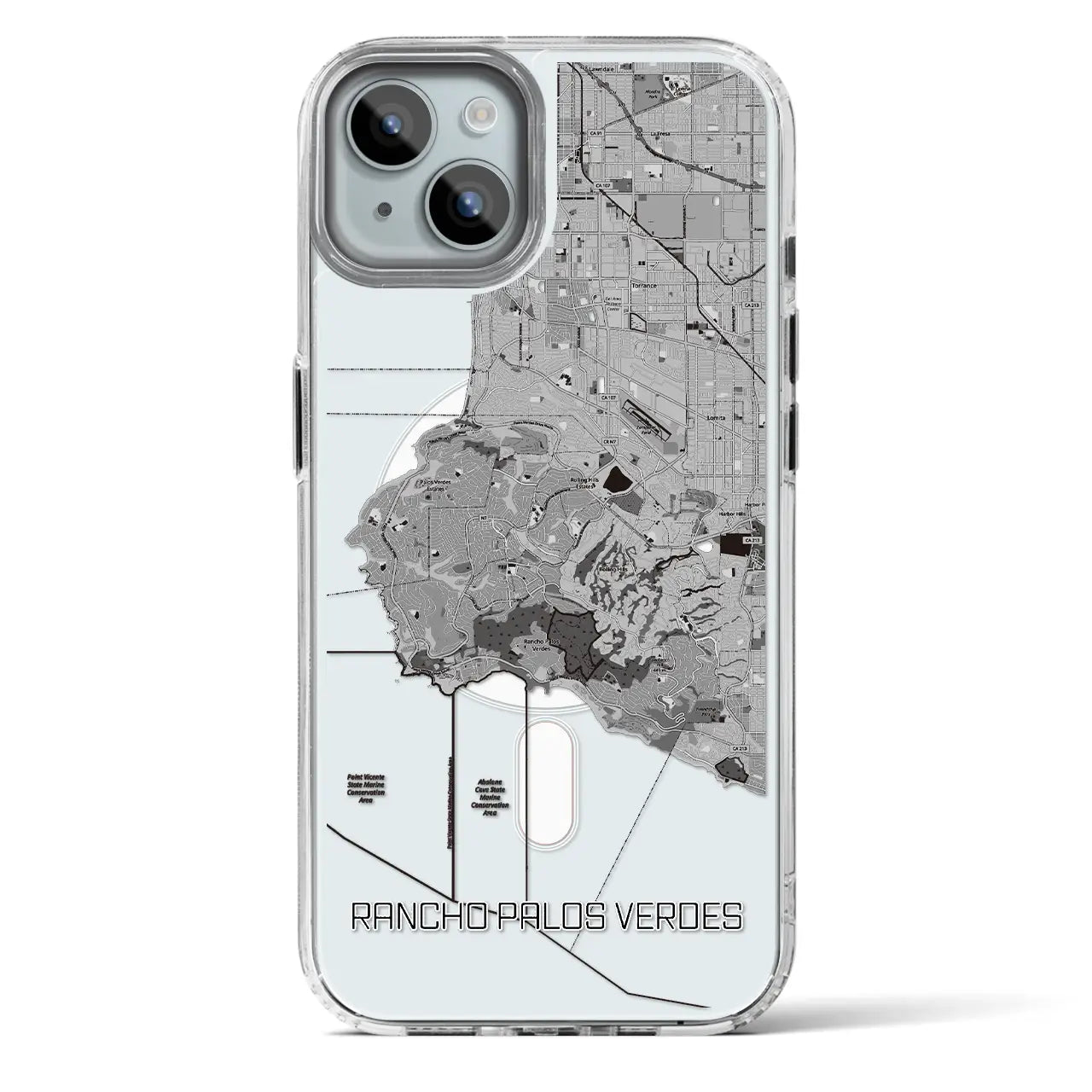 【ランチョ・パロス・ベルデス(アメリカ)】地図柄iPhoneケース(MagSafeタイプ)