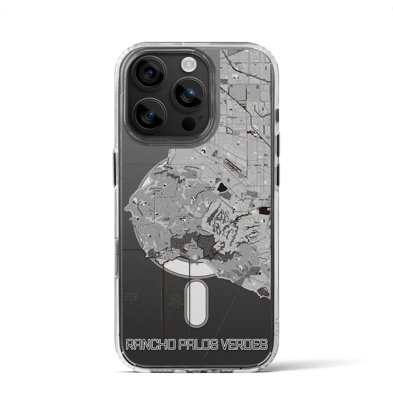 【ランチョ・パロス・ベルデス(アメリカ)】地図柄iPhoneケース(MagSafeタイプ)