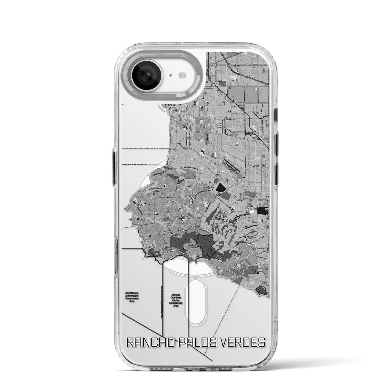 【ランチョ・パロス・ベルデス(アメリカ)】地図柄iPhoneケース(MagSafeタイプ)
