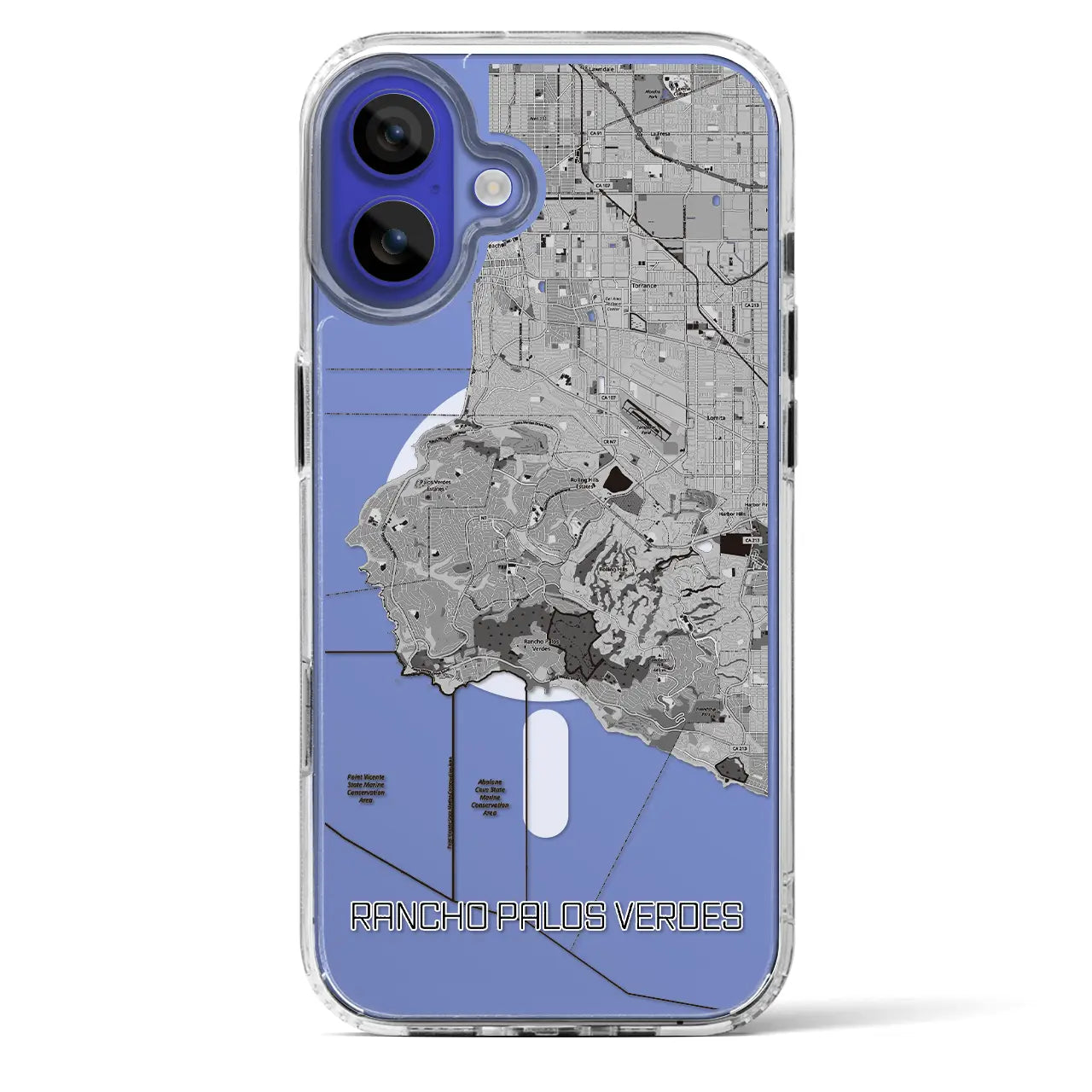 【ランチョ・パロス・ベルデス(アメリカ)】地図柄iPhoneケース(MagSafeタイプ)