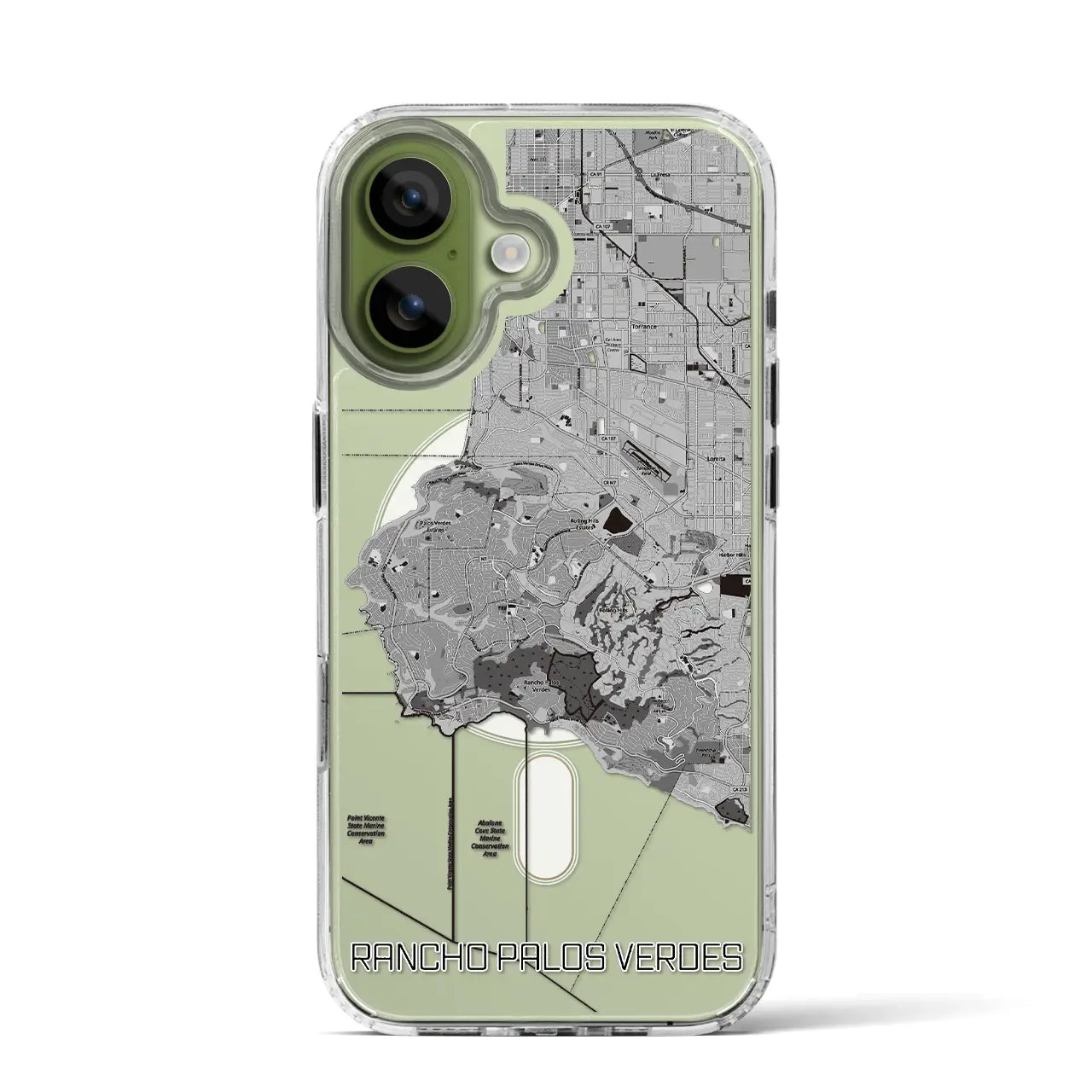 【ランチョ・パロス・ベルデス(アメリカ)】地図柄iPhoneケース(MagSafeタイプ)