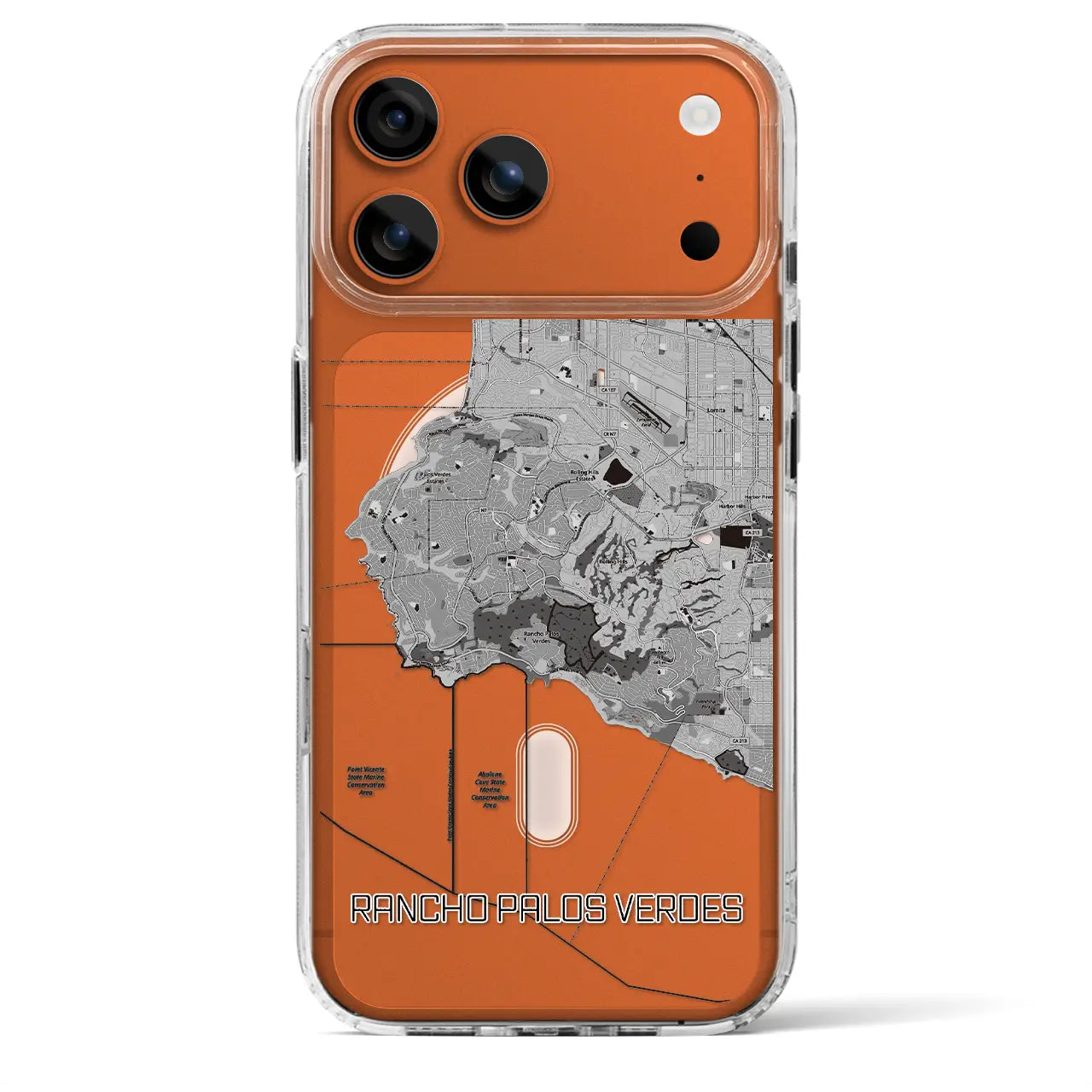 【ランチョ・パロス・ベルデス(アメリカ)】地図柄iPhoneケース(MagSafeタイプ)