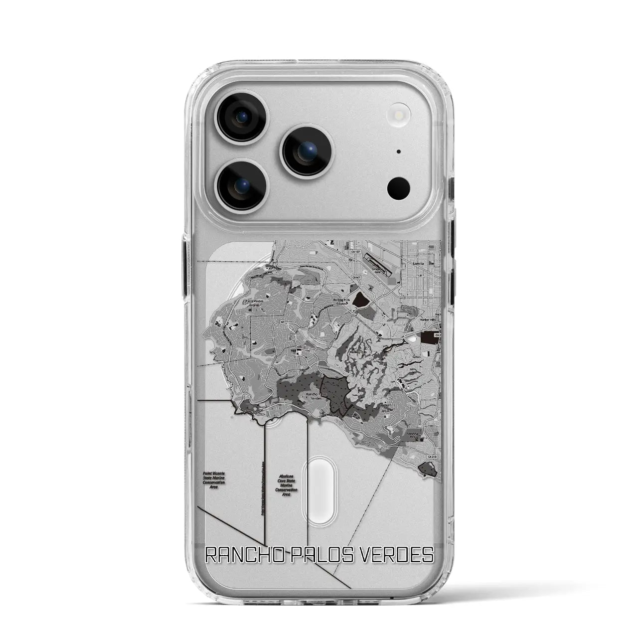 【ランチョ・パロス・ベルデス(アメリカ)】地図柄iPhoneケース(MagSafeタイプ)