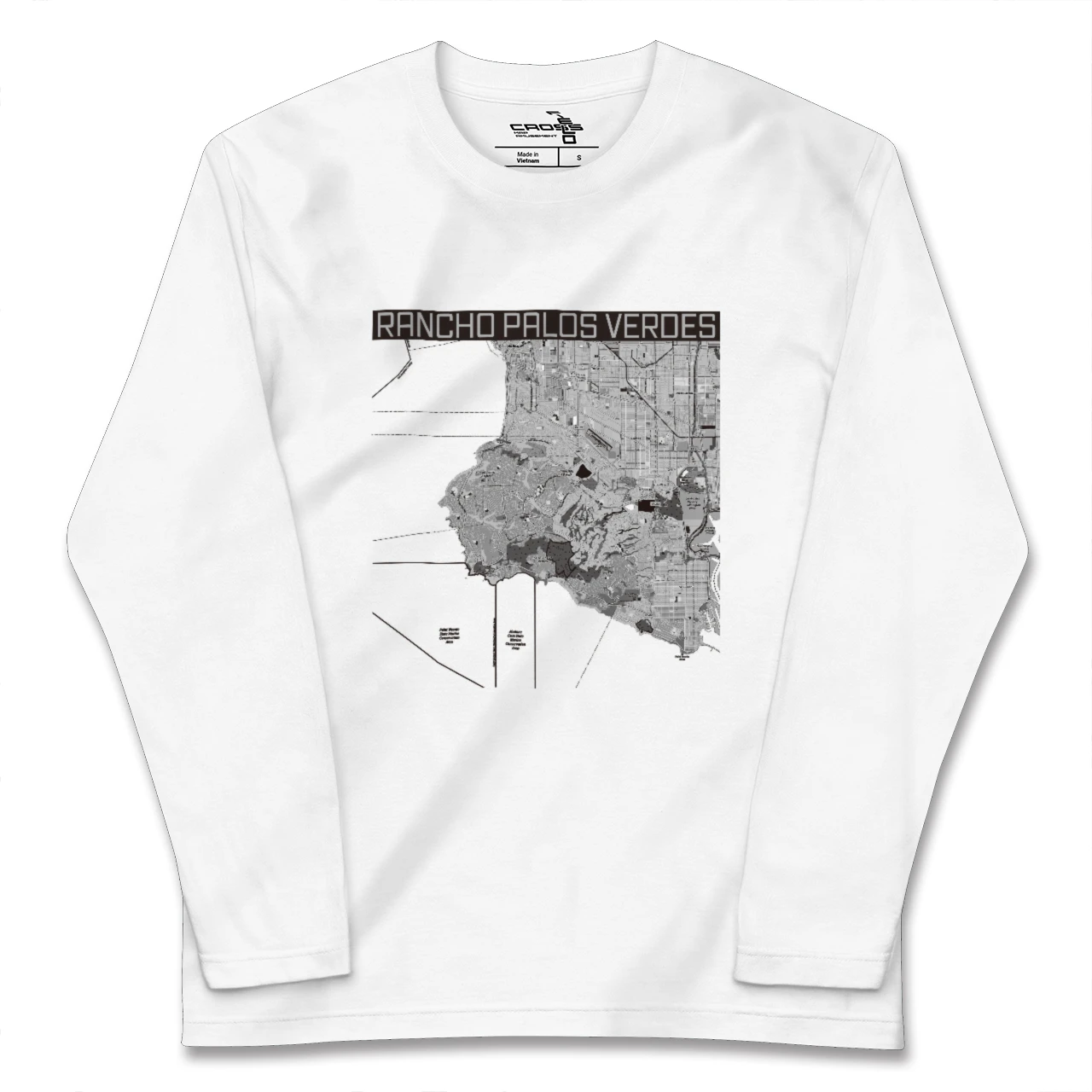 【ランチョ・パロス・ベルデス(アメリカ)】地図柄ロングスリーブTシャツ