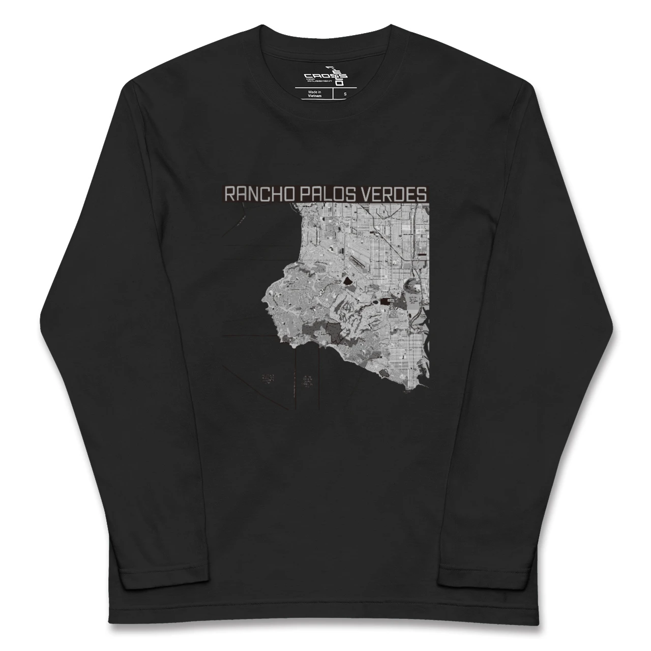 【ランチョ・パロス・ベルデス(アメリカ)】地図柄ロングスリーブTシャツ