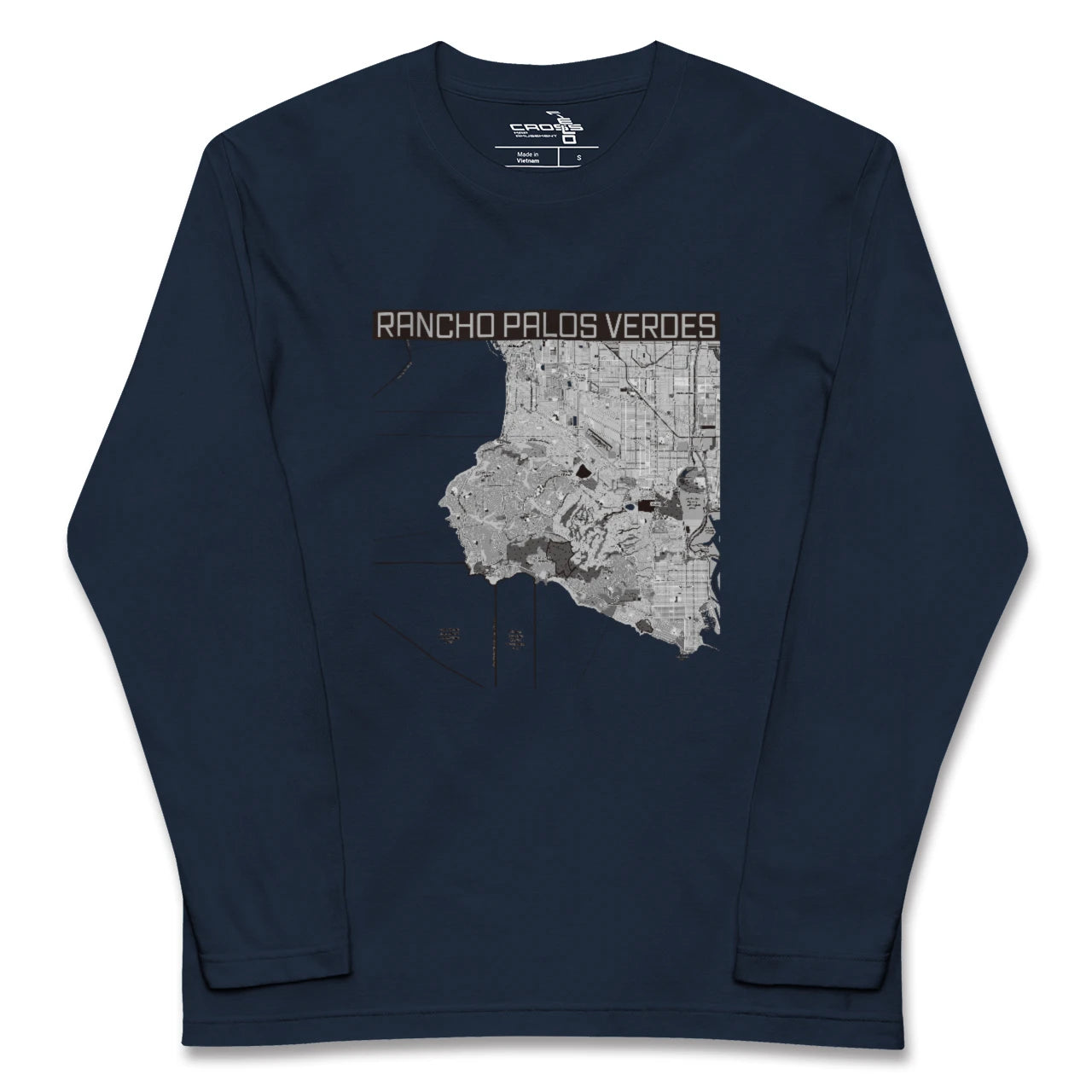 【ランチョ・パロス・ベルデス(アメリカ)】地図柄ロングスリーブTシャツ