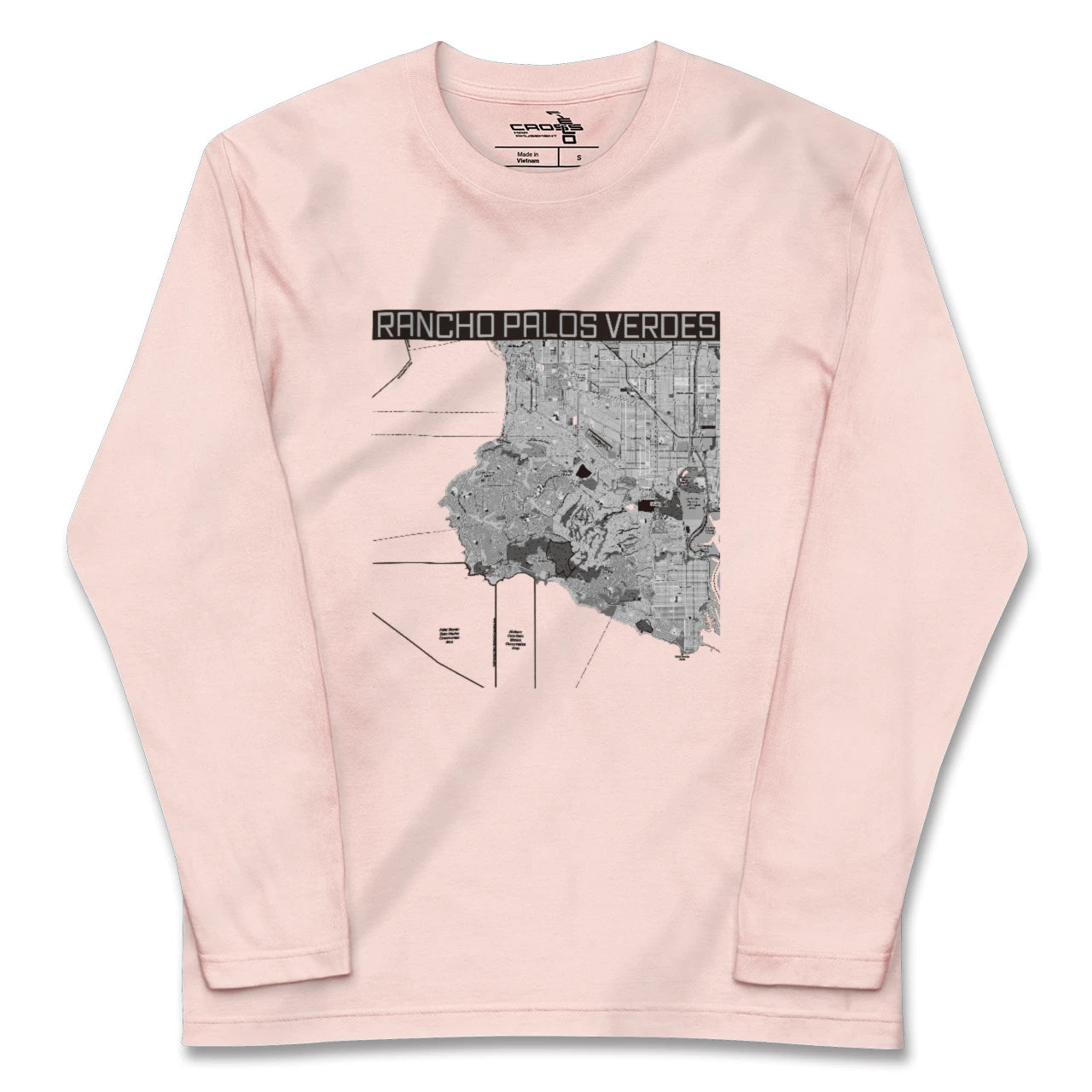 【ランチョ・パロス・ベルデス(アメリカ)】地図柄ロングスリーブTシャツ