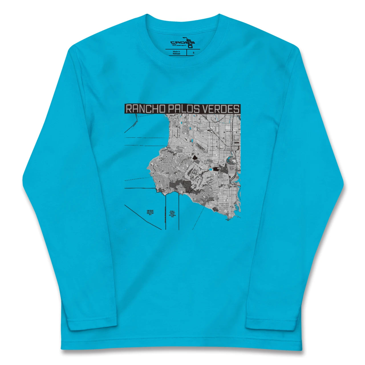 【ランチョ・パロス・ベルデス(アメリカ)】地図柄ロングスリーブTシャツ