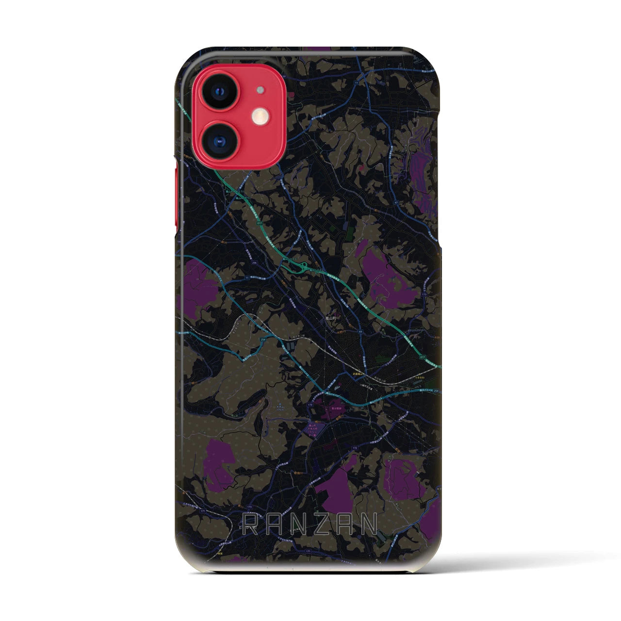 【嵐山(埼玉県)】地図柄iPhoneケース(バックカバータイプ)