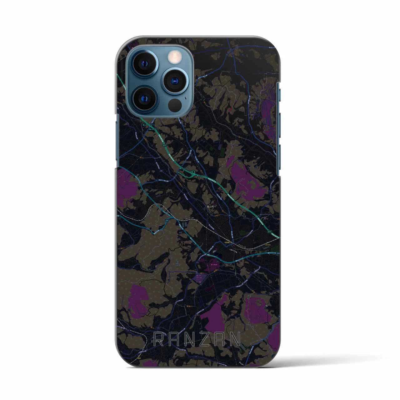 【嵐山(埼玉県)】地図柄iPhoneケース(バックカバータイプ)