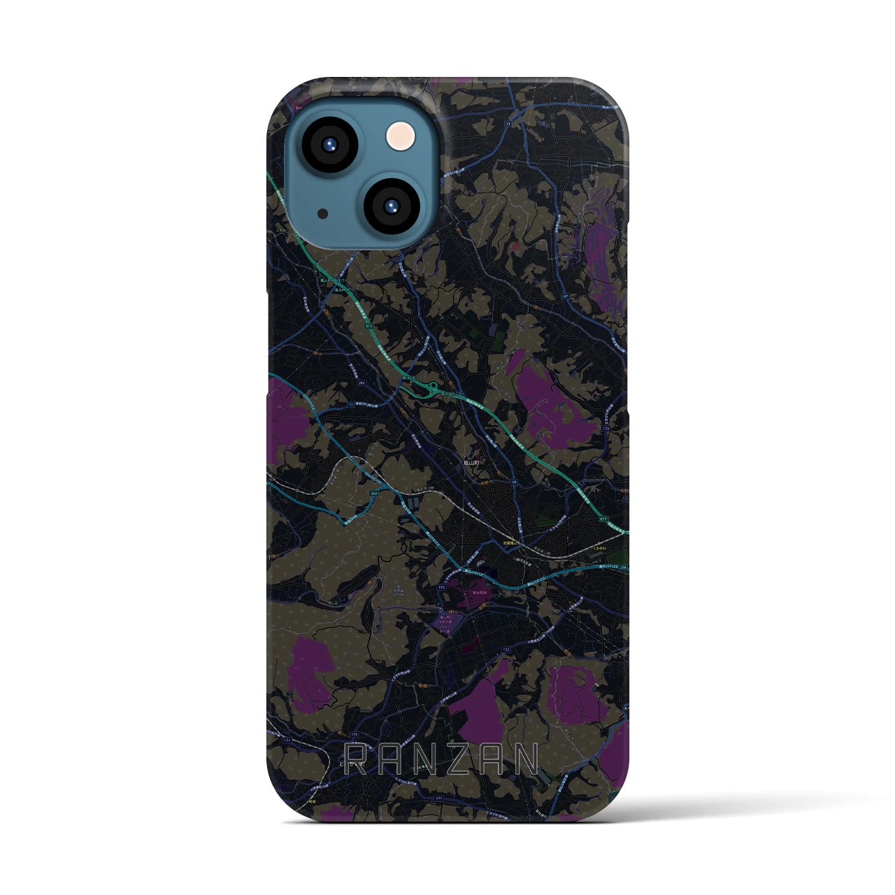 【嵐山(埼玉県)】地図柄iPhoneケース(バックカバータイプ)