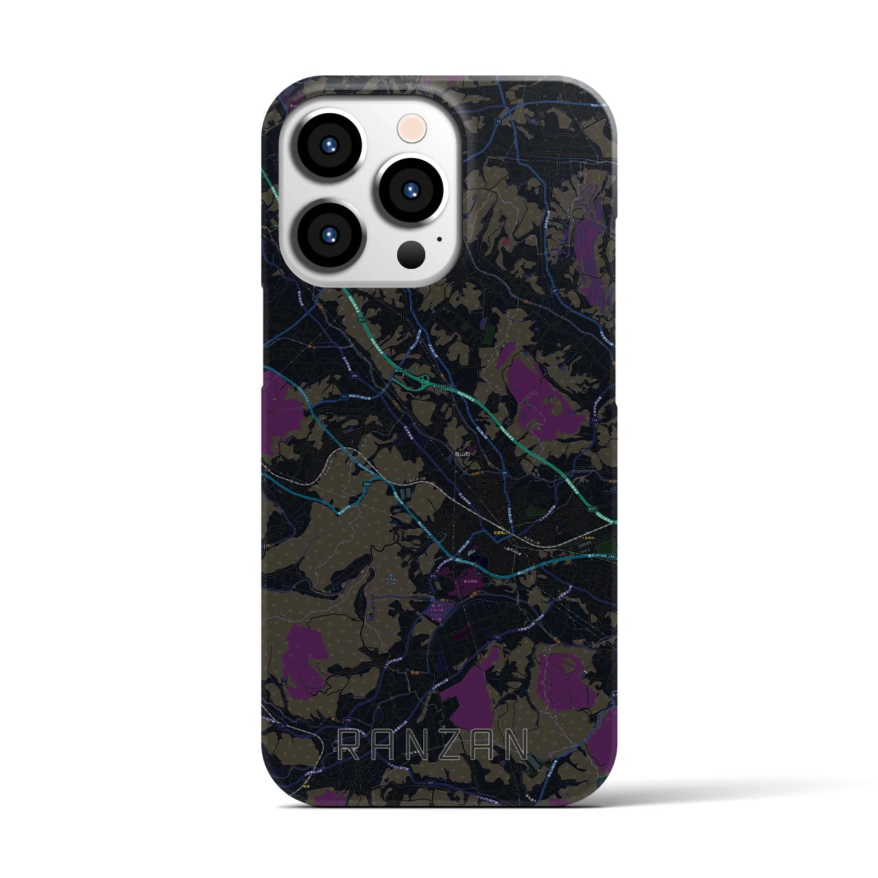 【嵐山(埼玉県)】地図柄iPhoneケース(バックカバータイプ)