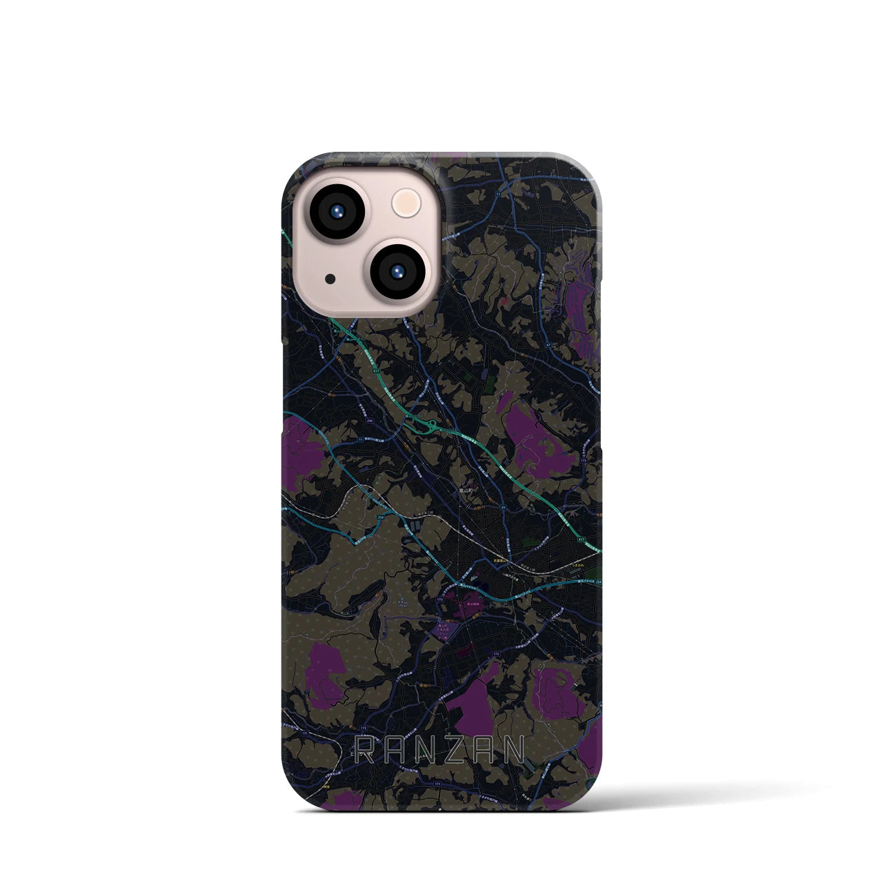 【嵐山(埼玉県)】地図柄iPhoneケース(バックカバータイプ)