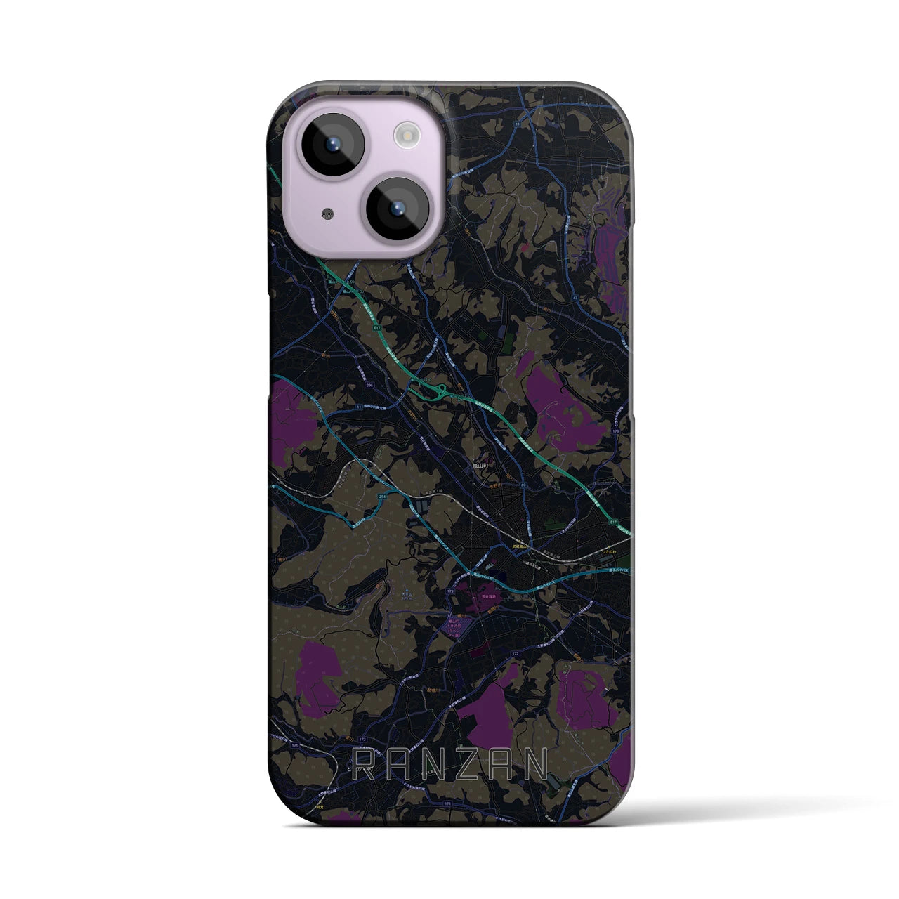 【嵐山(埼玉県)】地図柄iPhoneケース(バックカバータイプ)