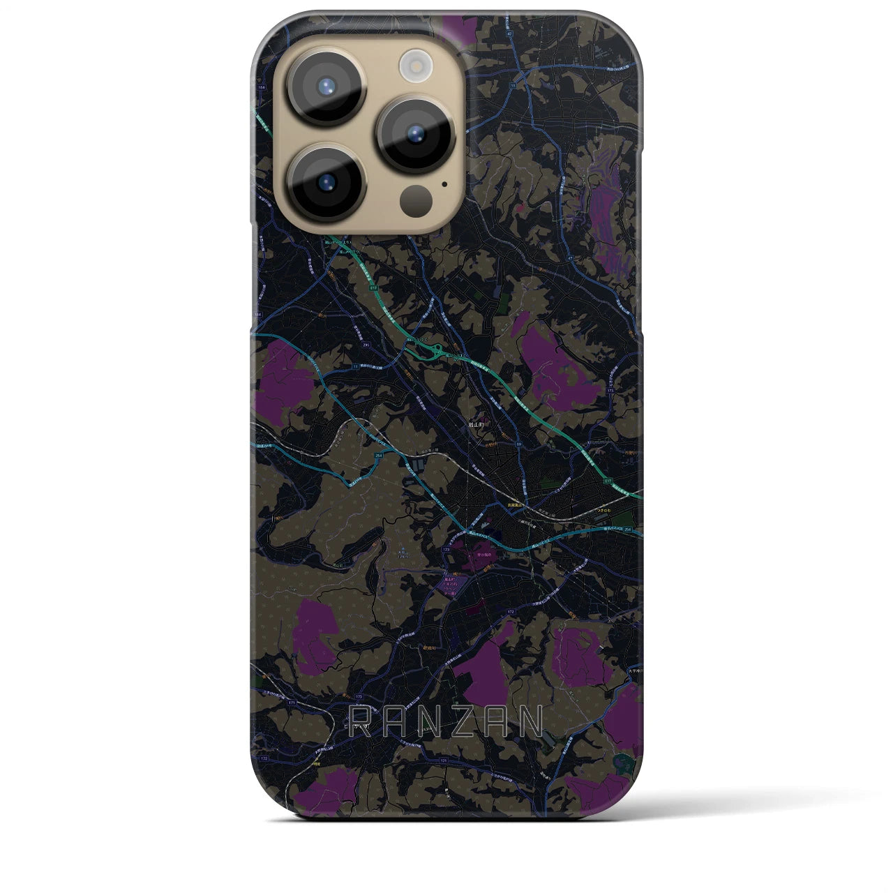 【嵐山(埼玉県)】地図柄iPhoneケース(バックカバータイプ)